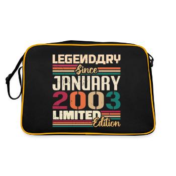 Cadeau d’anniversaire Né en Janvier 2003 - 2003 - Sac Retro - noir/or - Dos