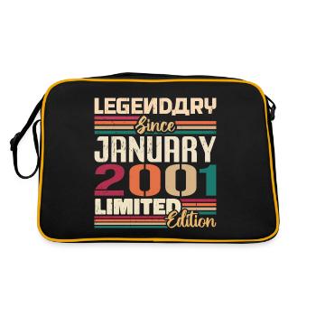 Birthday Gift Born in January 2001 - 2001 - Retro Bag - black/gold - Back