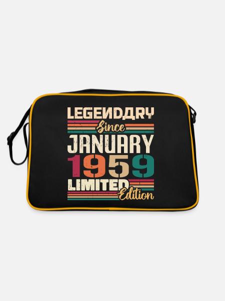 Cadeau d’anniversaire Né en Janvier 1959 - 1959 - Sac Retro - noir/or - Dos