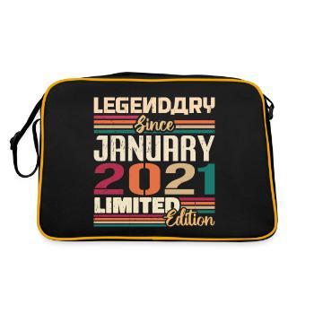 Birthday Gift Born In January 2021 - 2021 - Retro Bag - black/gold - Back