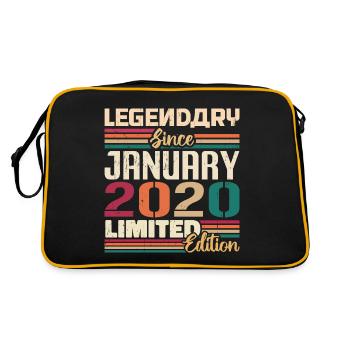 Cadeau d’anniversaire né en janvier 2020 - 2020 - Sac Retro - noir/or - Dos