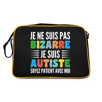 Je Ne Suis Pas Bizarre Je Suis Autiste - Sac Retro - noir/or - Dos