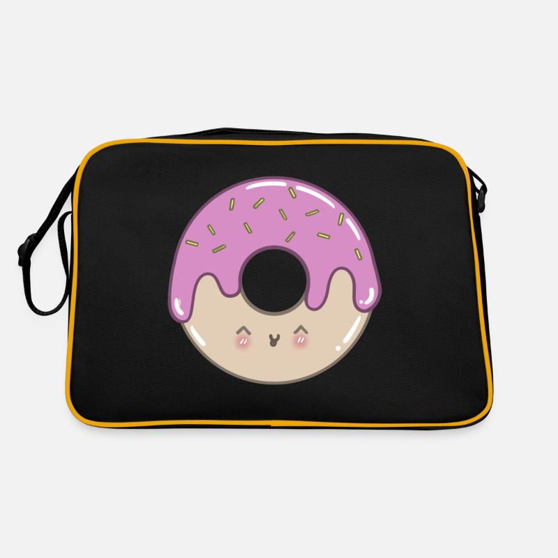Süßer Donut - Retro Tasche - Schwarz/Gold