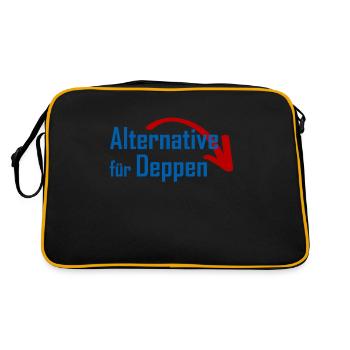 Alternative für Deppen - Retro Tasche - Schwarz/Gold - Hinten