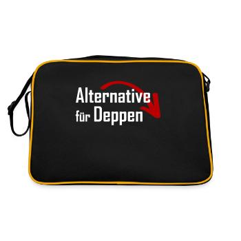 AfD: Alternative für Deppen - Retro Tasche - Schwarz/Gold - Hinten