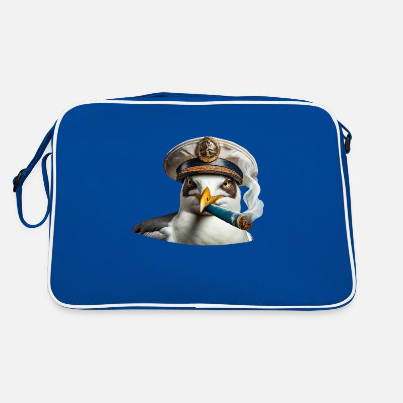Captain Möwe mit Zigarre Retro Tasche