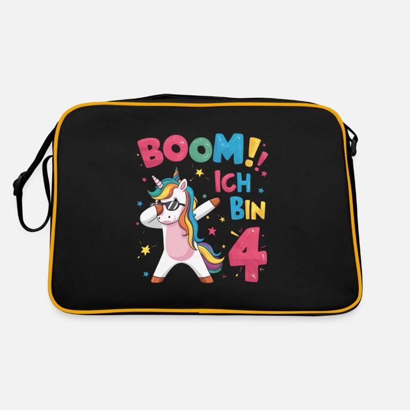Boom! Ich bin 4 - Einhorn Retro Tasche