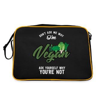 Vegan Vegetarian Gift World Aliments de jour végétalien - Sac Retro - noir/or - Dos