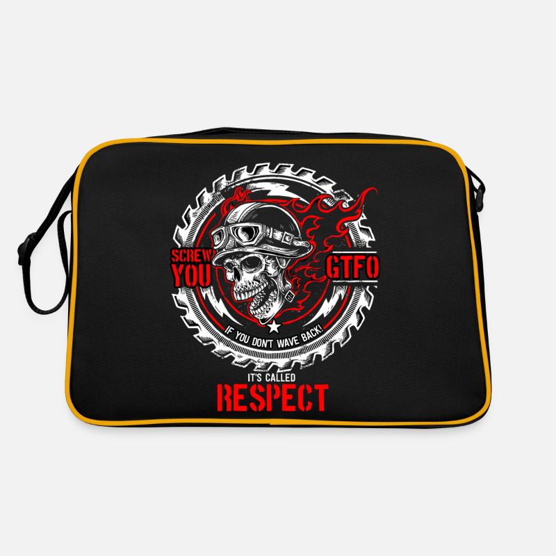 Motorrad Motorradfahrer Biker Respekt Geschenkidee Retro Tasche