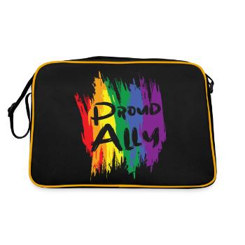 LGBTQ+ Pride LGBT Proud Ally Homo Regenbogen - Retro Tasche - Schwarz/Gold - Hinten