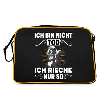 Stinktier Lustige Stinktiere Zootier Geschenk für - Retro Tasche - Schwarz/Gold - Hinten
