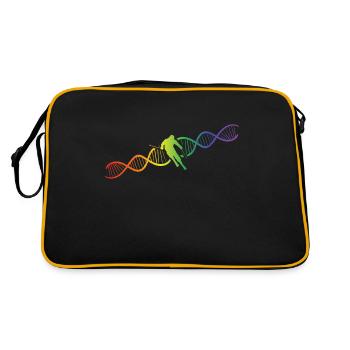 DNA Helix Rainbow Genetics Skiing Colorful - Retro Bag - black/gold - Back