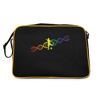 DNA Helix Rainbow Genetics Football Colorful - Retro Bag - black/gold - Back