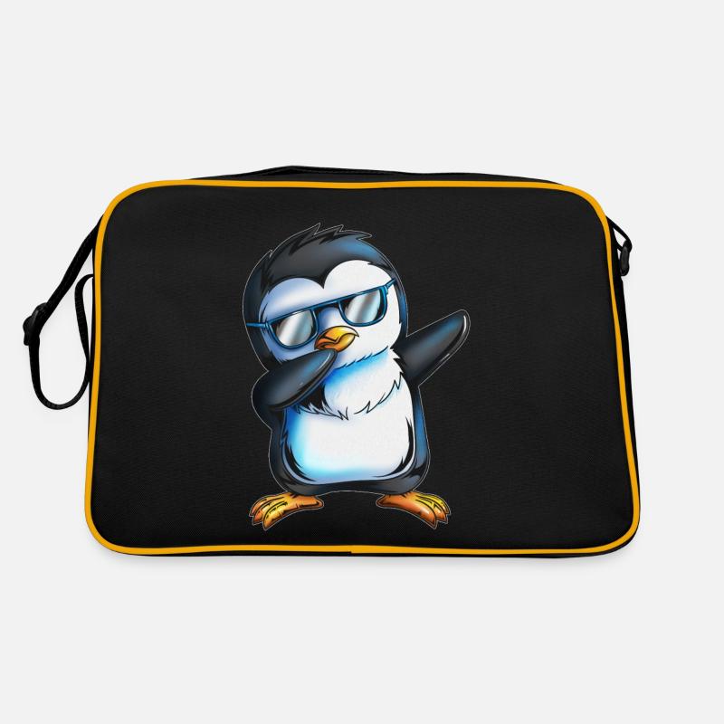 Cool Dab Penguin Lunettes de soleil Dabbing Penguin - Sac Retro - noir/or