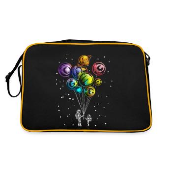 Astronautes Système solaire Planète Univers Galaxie - Sac Retro - noir/or - Dos