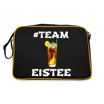 Eistee Zitrone Liebhaber Design - Retro Tasche - Schwarz/Gold - Hinten