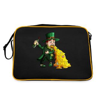 Drôle de lutin buveur pour la Saint-Patrick - Sac Retro - noir/or - Dos