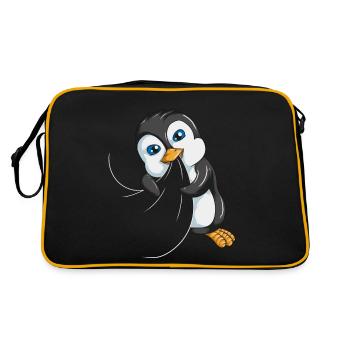 Petit mignon empereur pingouin plongée océan - Sac Retro - noir/or - Dos