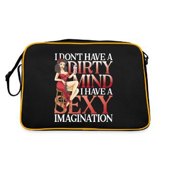 I Don't Have A Dirty Mnd I Have A Sexy Imagination - Retro Tasche - Schwarz/Gold - Hinten