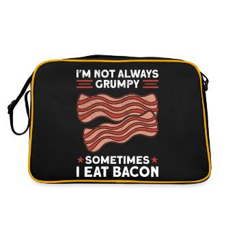 Funny Bacon Saying Crispy Bacon junk Food - Retro Bag - black/gold - Back
