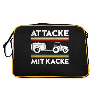 Attaque avec des excréments Drôle de fermier et d’agriculteur disant - Sac Retro - noir/or - Dos