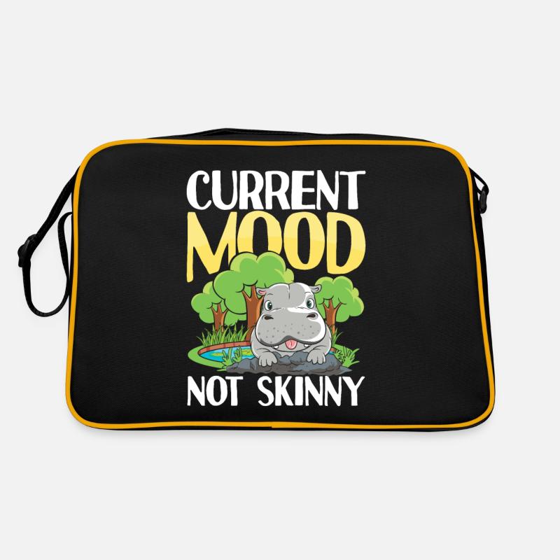Current Mood Not Skinny Nilpfed für eine Nilpferd - Retro Tasche - Schwarz/Gold