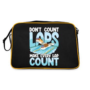 Don't count laps make every lap count - Retro Tasche - Schwarz/Gold - Hinten