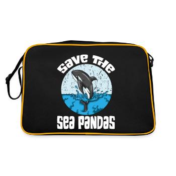 Orques Baleines Bleue Baleine à bosse Protection des baleines Protectrice - Sac Retro - noir/or - Dos