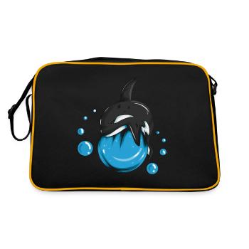 Jeu de baignade Motif baleine Mer Océan Amoureux des baleines - Sac Retro - noir/or - Dos