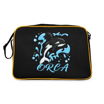 Tenue de baleine Enfants Adulte Douce Orque Épaulard - Sac Retro - noir/or - Dos