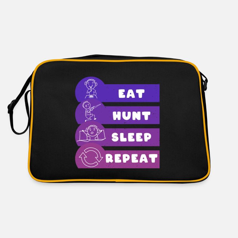 Eat Hunt Sleep Repeat Retro Tasche