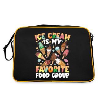 Ice Cream is my Favorite Food Group für eine Eis - Retro Tasche - Schwarz/Gold - Hinten