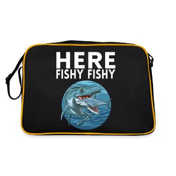 Here Fishy Fischy - Retro Tasche - Schwarz/Gold - Hinten
