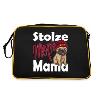 Fier Carlin Maman Chiens Gangster Chien Maman Chien Chien - Sac Retro - noir/or - Dos