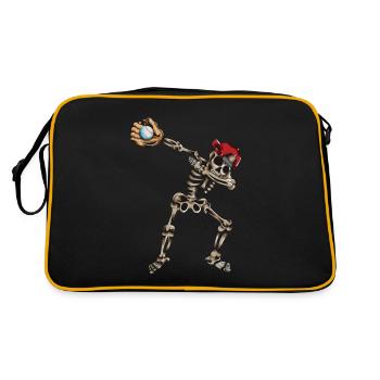 Skeleton Baseball Baseball Glove Dance Dabbing - Retro Bag - black/gold - Back