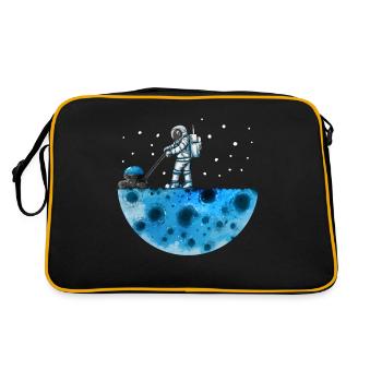 Un astronaute tond les étoiles du système solaire de l’univers lunaire - Sac Retro - noir/or - Dos