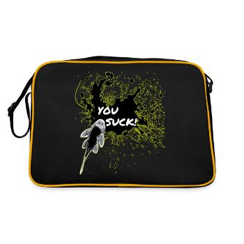 You Suck Pleco Keeper Sucker Fish - Retro Bag - black/gold - Back
