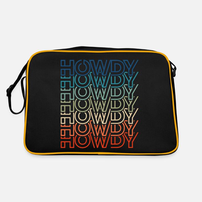 Cowboy Howdy Howdy Howdy Texte rétro Sac Retro