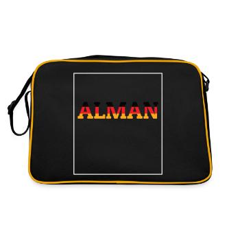 Alman deutsch Klischees - Retro Tasche - Schwarz/Gold - Hinten