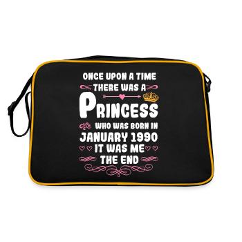 Il était une fois une princesse. Naissance en janvier 1990 - Sac Retro - noir/or - Dos