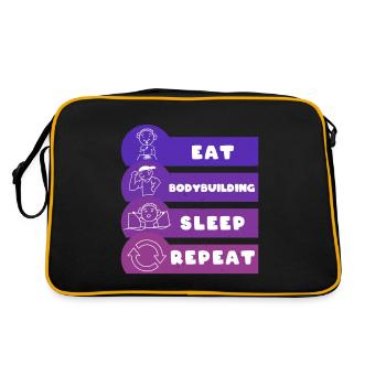 Manger Musculation Sommeil Répéter - Sac Retro - noir/or - Dos