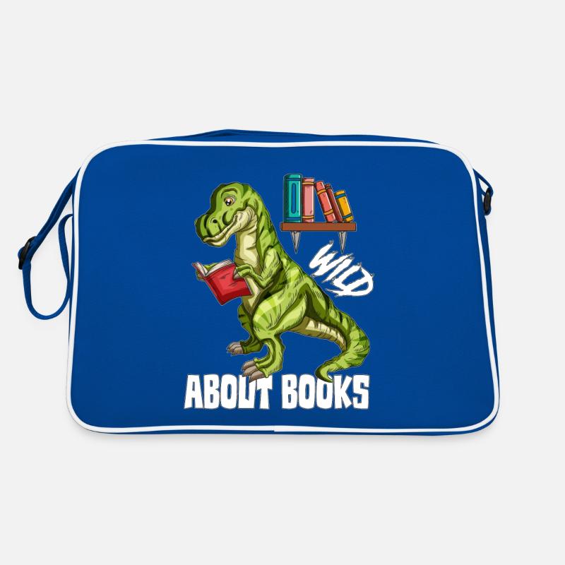 Wild about books Dinosaur T Rex Book Lovers Retro Bag