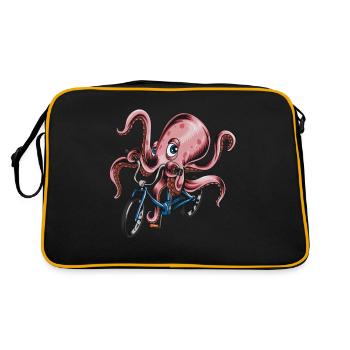 Cycliste calmar poulpe poulpe vélo pour enfants - Sac Retro - noir/or - Dos