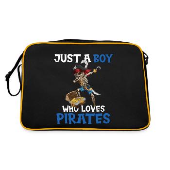 Pirate Birthday Gift Boys, Pirates, Scoundrel - Retro Bag - black/gold - Back