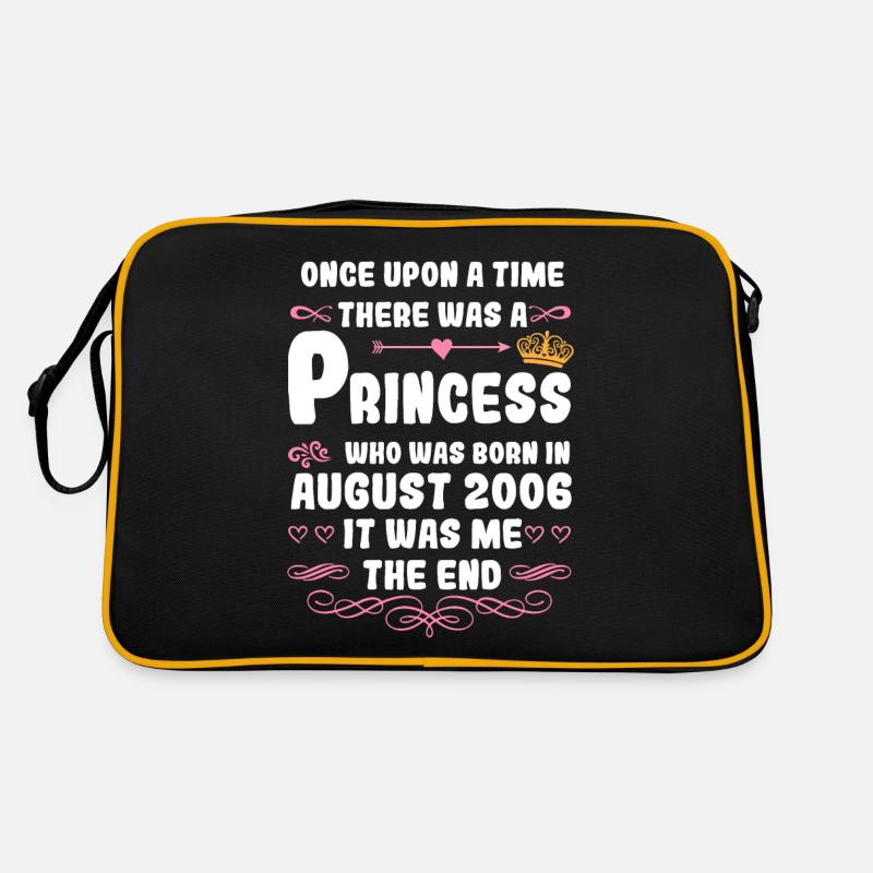 Es war einmal eine Prinzessin. August 2006 Geburts - Retro Tasche - Schwarz/Gold