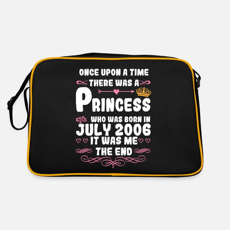 Es war einmal eine Prinzessin. Juli 2006 Geburtsta - Retro Tasche - Schwarz/Gold