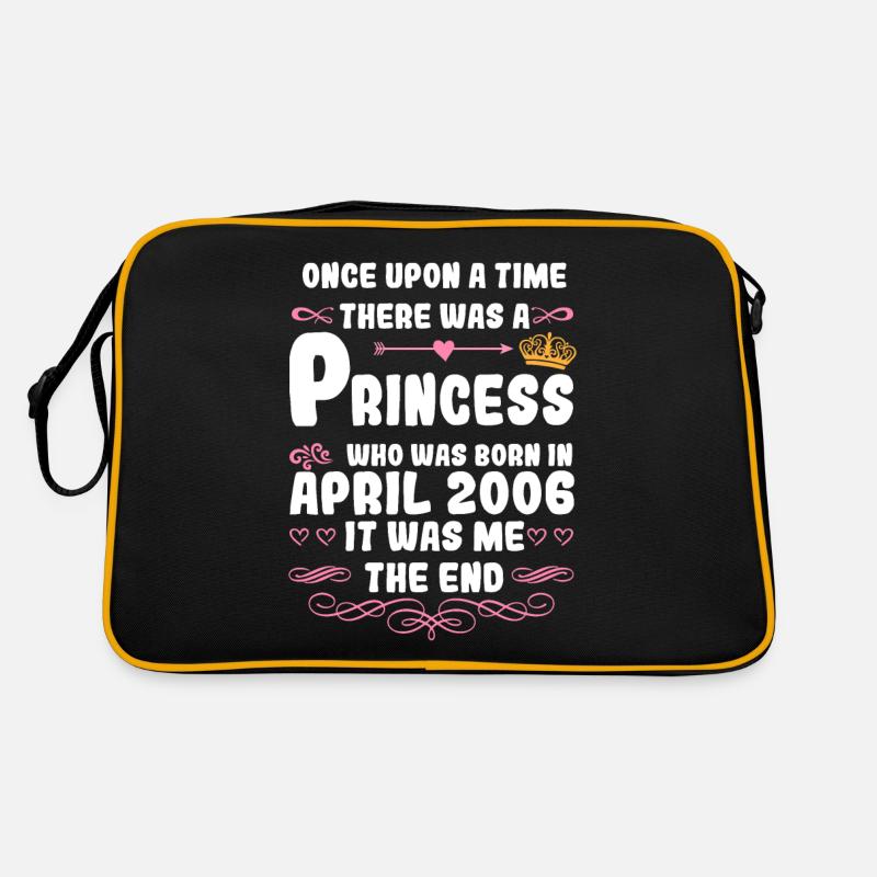 Es war einmal eine Prinzessin. April 2006 Geburtst - Retro Tasche - Schwarz/Gold