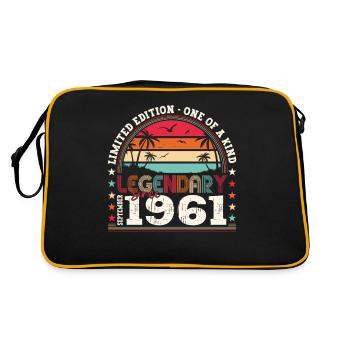 Legendary September 1961 61st birthday gift - Retro Bag - black/gold - Back