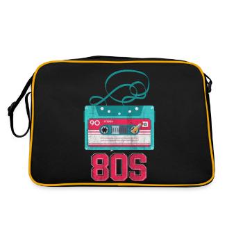 80er Jahre 80s Musik - Retro Tasche - Schwarz/Gold - Hinten