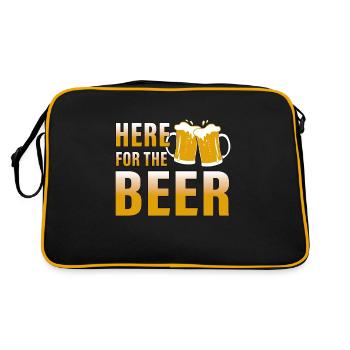 Motif de bière - Ici pour la bière - Sac Retro - noir/or - Dos